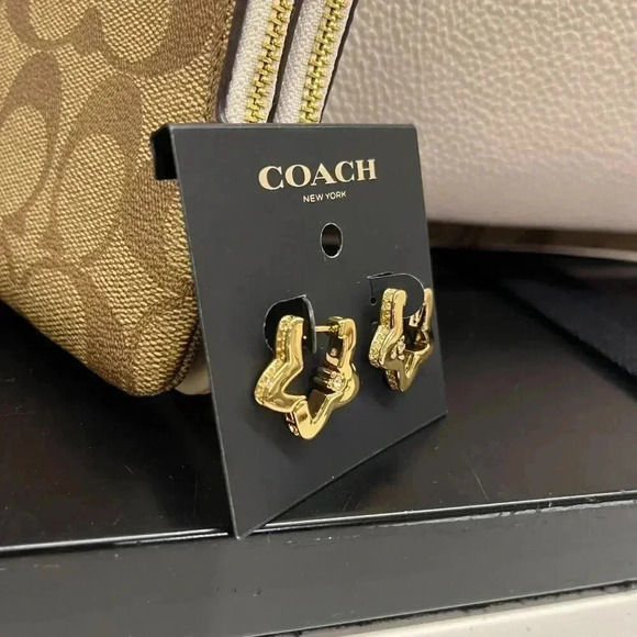 Coach Heart Hoop Earrings CY098 GLD - Picture 6 of 6